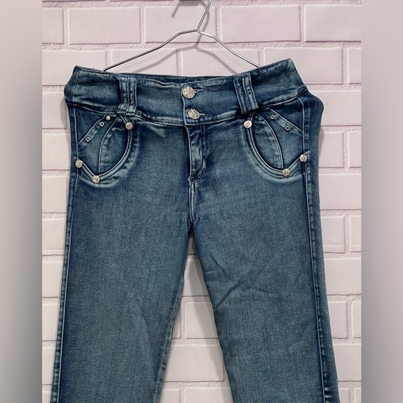 LOI women Colombian stretch skinny  blue jeans /size 14 - Picture 2 of 12